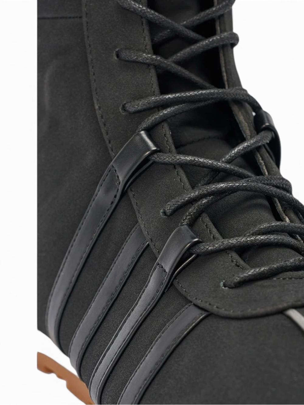 AZALEA WANG OZZY BLACK FLAT SNEAKER Lace-Up Knee-High Fashion Boots - Picture 7 of 8